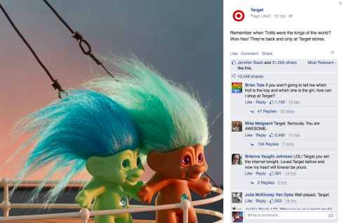 Target troll acknowledgement